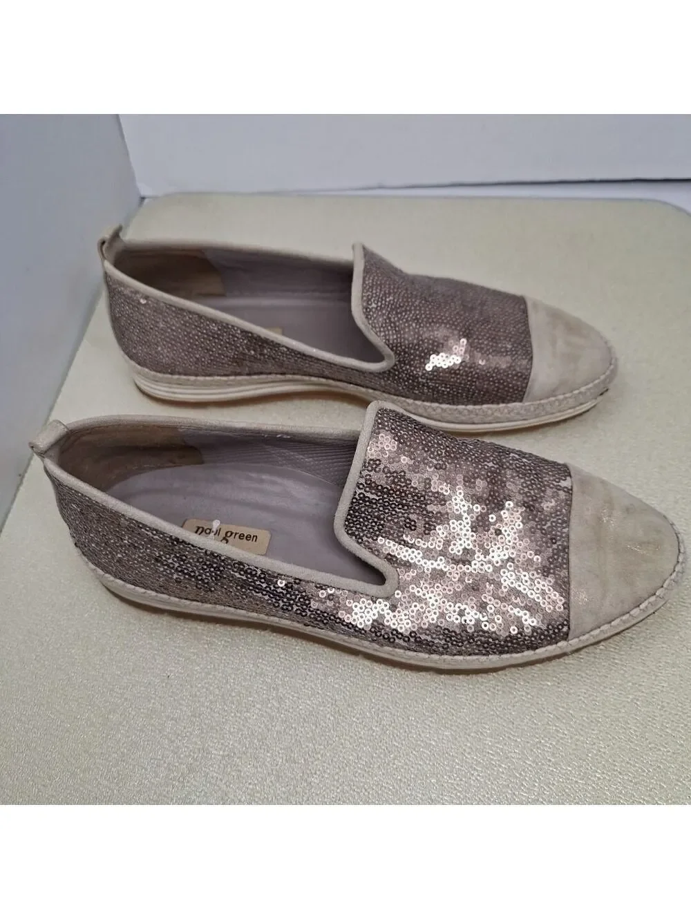 Paul Green Joaquin Sequin Espadrilles Suede Toe Size 8.5